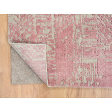 Load image into Gallery viewer, 9&#39;x11&#39;9&quot; Rose Pink, Jacquard Hand Loomed All Over Design, Wool and Art Silk, Oriental Rug FWR388854