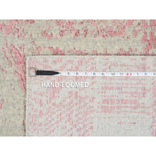 Load image into Gallery viewer, 10&#39;2&quot;x10&#39;2&quot; Rose Pink, Wool and Art Silk Jacquard Hand Loomed, All Over Design, Square Oriental Rug FWR388890