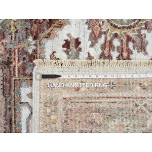 8'x10' Mixed Burgundy, Heriz Heritage Design with Geometric Medallion, Plush and Lush Soft Pile, Hand Knotted Pure Wool, Oriental FWR388920