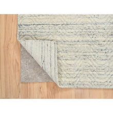 Load image into Gallery viewer, 2&#39;6&quot;x7&#39;10&quot; Beige, Hand Loomed, Variegated Textured Modern Design Natural Wool, Runner Oriental Rug FWR388956