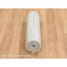 Load image into Gallery viewer, 2&#39;6&quot;x7&#39;10&quot; Beige, Hand Loomed, Variegated Textured Modern Design Natural Wool, Runner Oriental Rug FWR388956