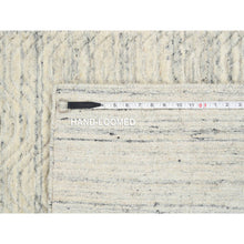 Load image into Gallery viewer, 2&#39;6&quot;x7&#39;10&quot; Beige, Hand Loomed, Variegated Textured Modern Design Natural Wool, Runner Oriental Rug FWR388956