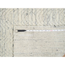 Load image into Gallery viewer, 2&#39;6&quot;x6&#39; Beige, Variegated Textured Modern Design, Extra Soft Wool Hand Loomed, Runner Oriental Rug FWR389034