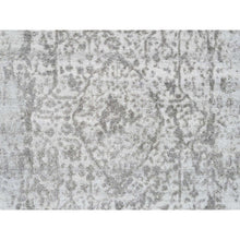 Load image into Gallery viewer, 2&#39;7&quot;x23&#39;9&quot; Gray, Hand Knotted, Broken Persian Design, Wool and Pure Silk, XL Runner Oriental Rug FWR389064