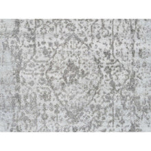 Load image into Gallery viewer, 2&#39;7&quot;x23&#39;9&quot; Gray, Hand Knotted, Broken Persian Design, Wool and Pure Silk, XL Runner Oriental Rug FWR389064