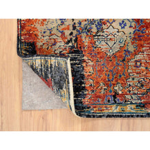 Load image into Gallery viewer, 3&#39;2&quot;x5&#39; Rust Red &amp; Black, Ancient Ottoman Erased Design, Ghazni Wool Hand Knotted, Oriental Rug FWR389286