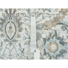 Load image into Gallery viewer, 4&#39;2&quot;x6&#39;2&quot; Ivory, Hand Knotted Sickle Leaf Design, Soft Pile Silk With Textured Wool, Oriental Rug FWR389298
