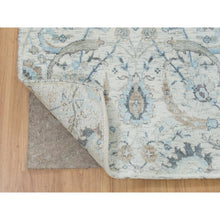 Load image into Gallery viewer, 2&#39;6&quot;x20&#39; Ivory, Sickle Leaf Design Soft Pile, Silk With Textured Wool Hand Knotted, XL Runner Oriental Rug FWR389346