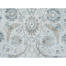 Load image into Gallery viewer, 2&#39;6&quot;x20&#39; Ivory, Sickle Leaf Design Soft Pile, Silk With Textured Wool Hand Knotted, XL Runner Oriental Rug FWR389346