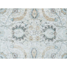 Load image into Gallery viewer, 2&#39;7&quot;x22&#39; Ivory, Hand Knotted Sickle Leaf Design, Soft Pile Silk With Textured Wool, XL Runner Oriental Rug FWR389424