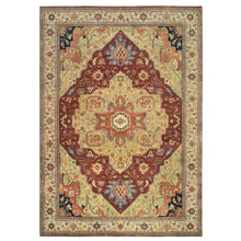 Load image into Gallery viewer, 10&#39;x14&#39;1&quot; Terracotta Red, Antiqued Fine Heriz Re-Creation, Densely Woven Natural Dyes, Hand Spun Wool Hand Knotted, Oriental Rug FWR389520