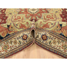 Load image into Gallery viewer, 10&#39;x14&#39;1&quot; Terracotta Red, Antiqued Fine Heriz Re-Creation, Densely Woven Natural Dyes, Hand Spun Wool Hand Knotted, Oriental Rug FWR389520