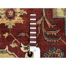 Load image into Gallery viewer, 10&#39;x14&#39;1&quot; Terracotta Red, Antiqued Fine Heriz Re-Creation, Densely Woven Natural Dyes, Hand Spun Wool Hand Knotted, Oriental Rug FWR389520