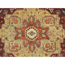 Load image into Gallery viewer, 10&#39;x14&#39;1&quot; Terracotta Red, Antiqued Fine Heriz Re-Creation, Densely Woven Natural Dyes, Hand Spun Wool Hand Knotted, Oriental Rug FWR389520