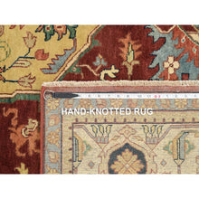Load image into Gallery viewer, 10&#39;x14&#39;1&quot; Terracotta Red, Antiqued Fine Heriz Re-Creation, Densely Woven Natural Dyes, Hand Spun Wool Hand Knotted, Oriental Rug FWR389520