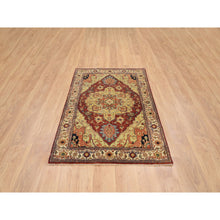 Load image into Gallery viewer, 4&#39;x6&#39;2&quot; Terracotta Red, Hand Knotted Antiqued Fine Heriz Re-Creation Densely Woven, Natural Dyes Hand Spun Wool, Oriental Rug FWR389694