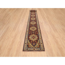Load image into Gallery viewer, 2&#39;5&quot;x20&#39;1&quot; Terracotta Red, Antiqued Fine Heriz Re-Creation, Densely Woven Natural Dyes, Hand Spun Wool Hand Knotted, XL Runner Oriental Rug FWR389760