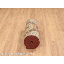 Load image into Gallery viewer, 2&#39;5&quot;x20&#39;1&quot; Terracotta Red, Antiqued Fine Heriz Re-Creation, Densely Woven Natural Dyes, Hand Spun Wool Hand Knotted, XL Runner Oriental Rug FWR389760