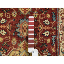 Load image into Gallery viewer, 2&#39;6&quot;x18&#39;2&quot; Terracotta Red, Hand Spun Wool Hand Knotted, Antiqued Fine Heriz Re-Creation, Densely Woven Natural Dyes, XL Runner Oriental Rug FWR389820