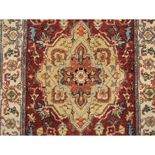 Load image into Gallery viewer, 2&#39;6&quot;x18&#39;2&quot; Terracotta Red, Hand Spun Wool Hand Knotted, Antiqued Fine Heriz Re-Creation, Densely Woven Natural Dyes, XL Runner Oriental Rug FWR389820