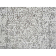 Load image into Gallery viewer, 2&#39;7&quot;x17&#39;7&quot; Gray, Hand Knotted Wool and Pure Silk, Broken Persian Design, XL Runner Oriental Rug FWR390132
