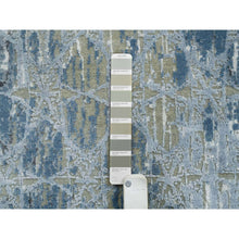 Load image into Gallery viewer, 2&#39;6&quot;x8&#39;3&quot; Gray and Blue, Hand Knotted Wool and Silk, THE HONEYCOMB Award Winning Design, Runner Oriental Rug FWR390162