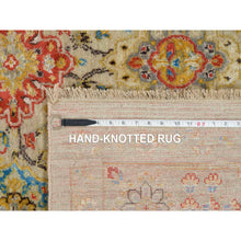 Load image into Gallery viewer, 8&#39;2&quot;x10&#39;2&quot; Beige, THE SUNSET ROSETTES, Hand Knotted Wool And Pure Silk, Oriental Rug FWR390174