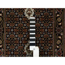 Load image into Gallery viewer, 2&#39;x10&#39;2&quot; Rich Black, Tabriz Mahi with Fish Medallion Design, 100% Wool, 175 KPSI, Hand Knotted, Runner Oriental Rug FWR390354
