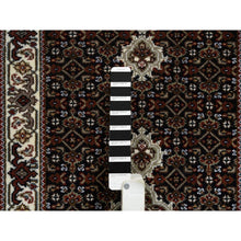 Load image into Gallery viewer, 2&#39;x7&#39;10&quot; Rich Black, Tabriz Mahi with Fish Medallion Design, 175 KPSI, 100% Wool, Hand Knotted, Runner Oriental Rug FWR390366