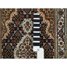 Load image into Gallery viewer, 2&#39;x3&#39;1&quot; Rich Black, Tabriz Mahi with Fish Medallion Design, Hand Knotted, 175 KPSI, 100% Wool, Mat Oriental Rug FWR390426