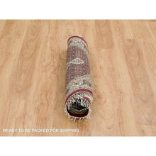 Load image into Gallery viewer, 3&#39;4&quot;x3&#39;4&quot; Mahogany Red, Tabriz Mahi with Fish Medallion Design, Pure Wool, 175 KPSI, Hand Knotted, Round, Oriental Rug FWR390558