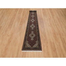 Load image into Gallery viewer, 2&#39;6&quot;x18&#39;2&quot; Mahogany Red, Tabriz Mahi with Fish Medallion Design, 175 KPSI, Hand Knotted, 100% wool, XL Runner Oriental Rug FWR390564