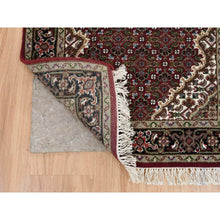 Load image into Gallery viewer, 2&#39;6&quot;x18&#39;2&quot; Mahogany Red, Tabriz Mahi with Fish Medallion Design, 175 KPSI, Hand Knotted, 100% wool, XL Runner Oriental Rug FWR390564