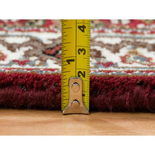 Load image into Gallery viewer, 2&#39;x8&#39;2&quot; Mahogany Red Tabriz Mahi with Fish Medallion Design, 175 KPSI, 100% Wool, Hand Knotted, Runner Oriental Rug FWR390576