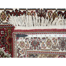 Load image into Gallery viewer, 2&#39;x8&#39;2&quot; Mahogany Red Tabriz Mahi with Fish Medallion Design, 175 KPSI, 100% Wool, Hand Knotted, Runner Oriental Rug FWR390576