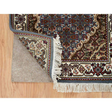 Load image into Gallery viewer, 2&#39;x8&#39;5&quot; Light Gray, Tabriz Mahi with Fish Medallion Design, Pure Wool, 175 KPSI, Hand Knotted, Runner Oriental Rug FWR390630