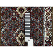 Load image into Gallery viewer, 2&#39;x8&#39;5&quot; Light Gray, Tabriz Mahi with Fish Medallion Design, Pure Wool, 175 KPSI, Hand Knotted, Runner Oriental Rug FWR390630