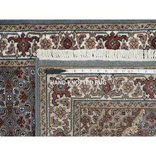 Load image into Gallery viewer, 2&#39;6&quot;x22&#39; Light Gray Extra Soft Wool 175 KPSI Tabriz Mahi with Fish Medallion Design Hand Knotted XL Runner Oriental Rug FWR390672