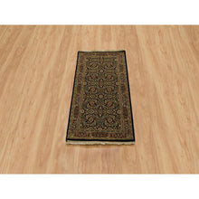 Load image into Gallery viewer, 2&#39;x4&#39;3&quot; Navy Blue, Herati with All Over Design, Wool Hand Knotted 250 KPSI Dense Weave, Mat Oriental Rug FWR390750