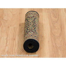 Load image into Gallery viewer, 2&#39;x4&#39;3&quot; Navy Blue, Herati with All Over Design, Wool Hand Knotted 250 KPSI Dense Weave, Mat Oriental Rug FWR390750