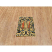Load image into Gallery viewer, 2&#39;1&quot;x3&#39;1&quot; Almond Brown, Hand Knotted Cypress Tree Design, Silk With Textured Wool, Mat Oriental Rug FWR390798