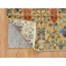 Load image into Gallery viewer, 2&#39;1&quot;x3&#39;1&quot; Almond Brown, Hand Knotted Cypress Tree Design, Silk With Textured Wool, Mat Oriental Rug FWR390798