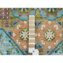 Load image into Gallery viewer, 9&#39;9&quot;x14&#39; Colorful, Hand Knotted Mamluk Design with Geometric Medallions, Textured Wool and Silk, Oriental Rug FWR390810