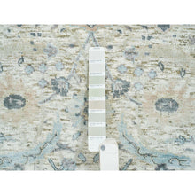 Load image into Gallery viewer, 2&#39;6&quot;x6&#39; Ivory, Sickle Leaf Design Silk with Textured Wool Hand Knotted Soft Pile, Runner Oriental Rug FWR390876