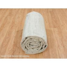 Load image into Gallery viewer, 10&#39;1&quot;x14&#39; Ivory, Modern Design, Hand Knotted, Hand Spun Undyed Natural Wool, Oriental Rug FWR390912