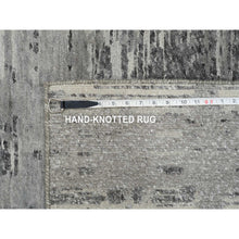 Load image into Gallery viewer, 2&#39;6&quot;x25&#39;9&quot; Light Gray, Hand Knotted, Modern Design, Hand Spun Undyed Natural Wool, XL Runner Oriental Rug FWR390942