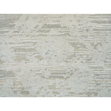 Load image into Gallery viewer, 2&#39;6&quot;x25&#39;10&quot; Ivory, Modern Design, Hand Spun Undyed Natural Wool, Hand Knotted, XL Runner Oriental Rug FWR390954