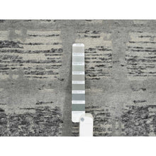 Load image into Gallery viewer, 13&#39;10&quot;x13&#39;10&quot; Light Gray, Modern Design, Hand Knotted, Hand Spun Undyed Natural Wool, Round Oriental Rug FWR391014