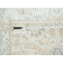 Load image into Gallery viewer, 2&#39;6&quot;x14&#39;2&quot; Ivory, Sickle Leaf Design Soft Pile, Silk with Textured Wool Hand Knotted, Runner Oriental Rug FWR391044