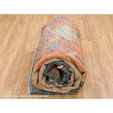 Load image into Gallery viewer, 12&#39;x15&#39;1&quot; Rust Red &amp; Black, Ghazni Wool Hand Knotted, Ancient Ottoman Erased Design, Oversized Oriental Rug FWR391056